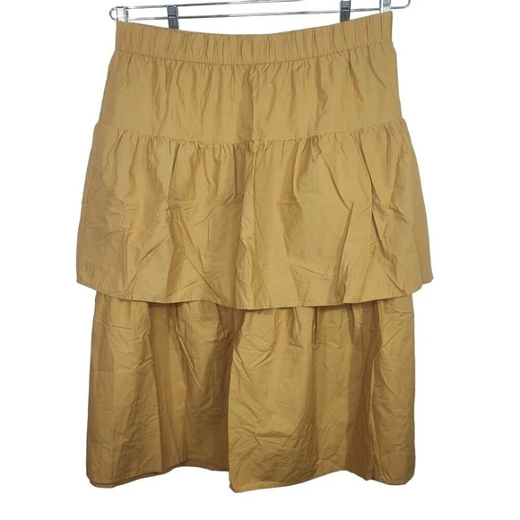WHO WHAT WEAR Dresses & Skirts - Who What Wear Honey Mustard A-line Layered Tiered Maxi Skirt Women Size 3X NEW